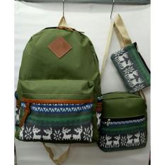Backpack Set Tribal 3in1 Tas Ransel Anak Sekolah