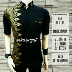 Baju batik Anjani/kemeja/ Hem batik pria/Fashion lengan pedek/Baju pria kombinasi motif jarum gold