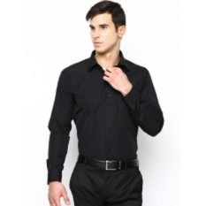 Baju Formal Hitam Polos Kemeja Formal Pria Baju Kantor / Baju Alisan Hitam Polos Kemeja Kantor Pria Bisnis Kerja Lengan Panjang
