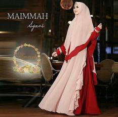 Baju Gamis Maimmah Syari Khimar Sifon Ceruty