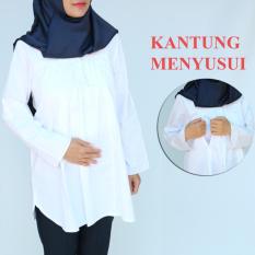 Baju Kemeja Hamil Kerja / Formal / Kantor Warna Putih Polos