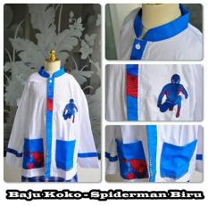 Baju Koko Anak Spiderman Warna Biru Unik