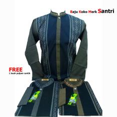 Baju Koko Lengan Panjang Pria Murah - Bordir - Bahan Katun Bagus Halus