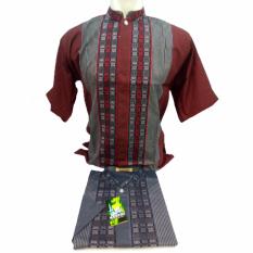 Baju Koko Pria Lengan Pendek Bordir - Kemeja Takwa Muslimin - merk Santri - Bahan Katun Bagus Halus