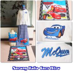 BAJU KOKO SARUNG PECI SAJADAH TAS KARAKTER MC QUEEN CARS BIRU