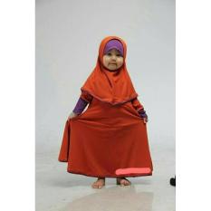 Baju Muslim Gamis Anak Perempuan Warna Orange Ungu