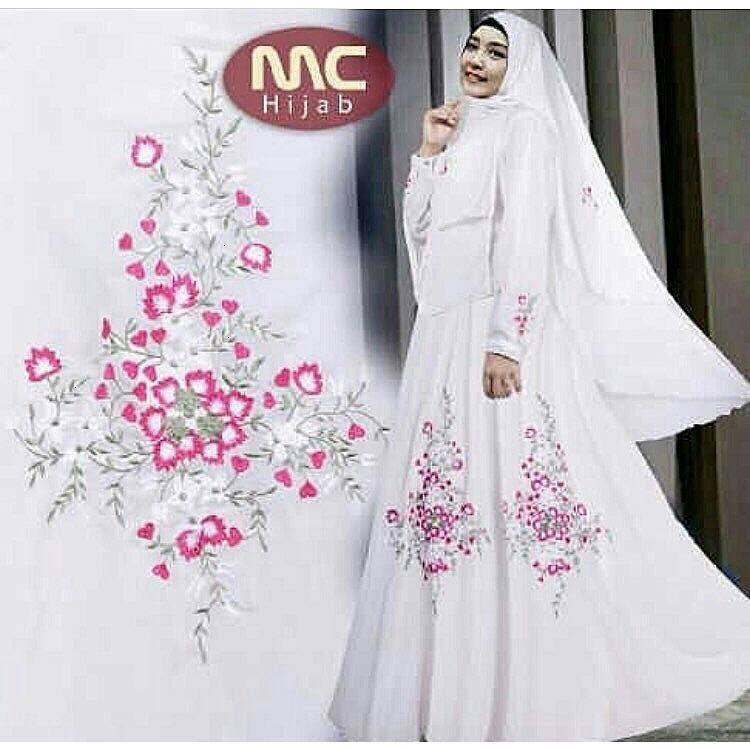 Baju muslim/pakaian wanita muslim/Gamis set Narcisus syari Matt full Jersey size L - Besar (10 color)