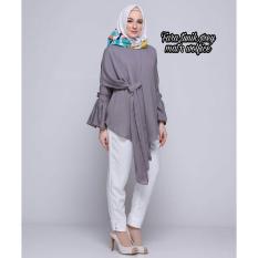 Baju Original Blouse Fara Tunik Wolfice Baju Panjang Wanita Muslimah Pakaian Hijab Modern Casual Simple Trendy Warna Grey