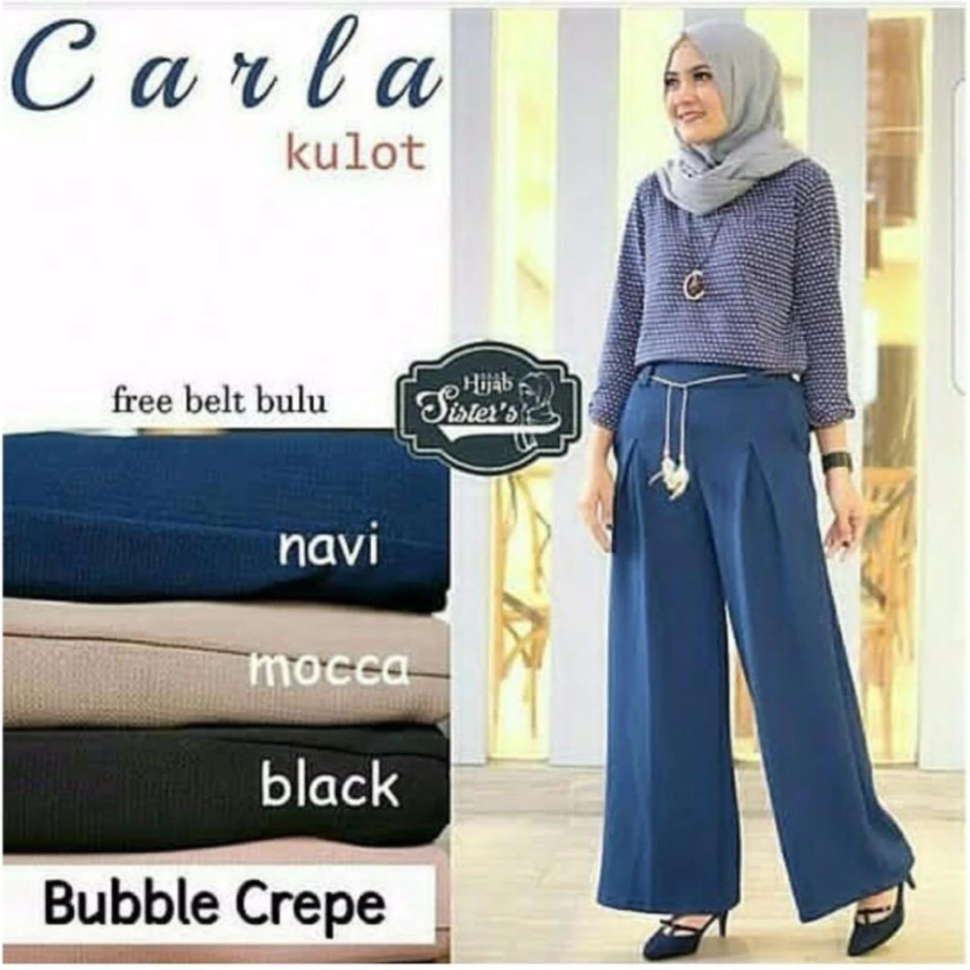 MURAH PROMO Baju Original Carla Kulot Pants Buble Crepe Celana Baju Original Carla Kulot Pants Buble Crepe Celana Wanita Muslimah Joger Cewek Panjang Casual