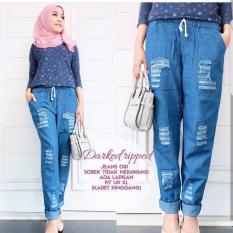 Baju Original Darked Ripped Pants Jeans Ori Celana Panjang Wanita Muslim Bawahan Cewek Hijab