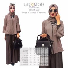 Baju Original Endo Moda 3G-23 SetelanWanita Baju Muslim Modern Gamis Katun Supernova Premium WarnaBrown