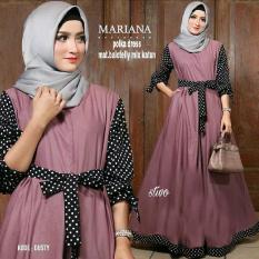 Baju Original Mariana Dress Balotelly Mix Katun Gamis Panjang Hijab Casual Pakaian Wanita Hijab Model Terbaru 2018