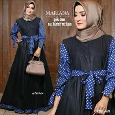 Baju Original Mariana Dress Balotelly Mix Katun Gamis Panjang Hijab Casual Pakaian Wanita Hijab Model Terbaru 2018