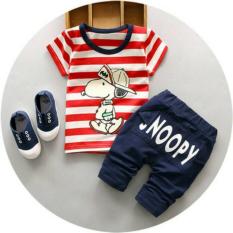 Baju Setelan Anak Cowok Baju Snoopy Garis Merah Baju Import Murah