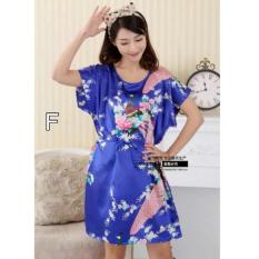 Baju Tidur Wanita Daster Tidur Wanita Pakaian Tidur Baju Tidur Satin Sleepwear Wanita Bajutidur Lingerie Nightdress Murah BIRU