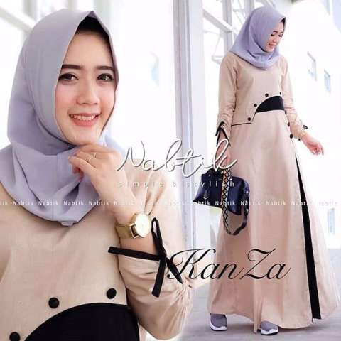 Kanza Dress / Baju Gamis Muslim Wanita Syari / Dress Muslimah / Hijab Muslim / Gamis Syari / Baju Muslim / Fashion Muslim / Fashion Maxi / Setelan Muslim / Atasan Muslimah / Baju Gamis Casual 1