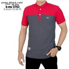 bajuku murah poloshirt red mix grey 5763 kaos polo kaos krah kaos pria kaos wanita kaos distro fashion pria fashion distro atasan pria kaos oblong kaos koko kemeja kerja kemeja kantor kaos polos kaos corak kaos trendy kaos lengan pendek sweater