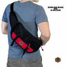 bajuku murah sling bag black red b-mu 5833 tas selempang pria tas jinjing pria koper fashion pria trendy gaul tas distro tas samping pria dompet pria batik kemeja superhero kaos kerah bulat oblong