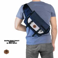 bajuku murah sling bag navy white b-mu 5834 tas selempang pria tas jinjing pria koper fashion pria trendy gaul tas distro tas samping pria dompet pria batik kemeja superhero kaos kerah bulat oblong