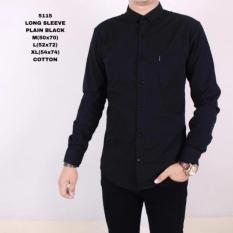 Bang janu olshop Kemeja Pria Polos Lengan Panjang Baju Kemeja Fomal Cowok Exclusive Hitam