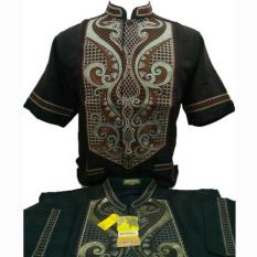 BENHILL Asli - Baju Koko Pria Lengan Pendek Bordir Bahan Katun Polinosik Dingin