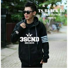Best Seller !!! Jaket 3Second Strip Hand Black Sweater Pria Wanita Grosir Murah