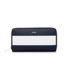 Bonia Navy Blue The Line Zipper Wallet