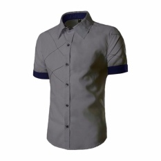 Bosbaju Kemeja Lengan Pendek Xman - Grey