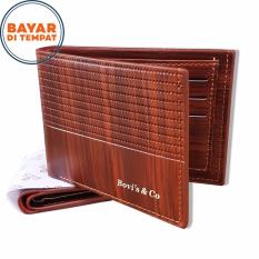 Bovis Dompet Pria Import Fashion Wallet 6 Inchi F027 PU Leather - Deep Brown