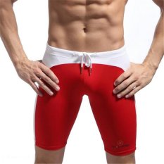 Kualitas Merek Pria Sport GYM Tight Celana Pendek Ketat Kenyamanan Man Bermudas Boardshorts Board Surf Beach Wear Running Clothing (Merah) -INTL