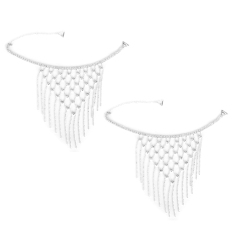 Bridal Wedding Prom Dress Beaded Rhinestone Bra Straps 1Pair