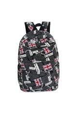 Motif Bendera Inggris Stylish Large Capacity Laptop Tablet CanvasBackpack Ransel (Hitam))-Intl