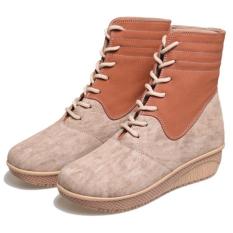 Bsm soga BDA 801 Sepatu Boots Casual Wanita-Sintetis-elegan terbaru 2017 (Cream)