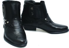 BSM Soga BNN 284 Sepatu Country/ Biker Boots Pria Kulit Asli - Elegan - Hitam