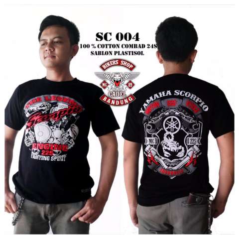Kaos Yamaha Scorpio Distro Bikers Otomotif Motor SC004 BONUS Stiker CADEL BANDUNG 1