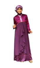 CantiQue Gamis Muslim Baju Pesta Muslim CQ1221 Ungu