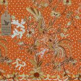 Kain Batik Kualitas Ekspor Batik Motif Bunga Burung V Orange Soft