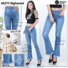Celana Jeans Semi Cutbray SObek Motif Rawis Modis SOft Jeans Original Bio Blitz