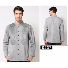 Cheap Kemeja Muslim Kokoh Serat Ukuran XL- Abu Muda
