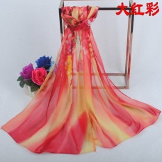 Chiffon Scarf Wanita Voile Bungkus Selendang Sifon Lembut Silk Scarf Selendang Kasmir Jilbab Pashima Bandana Warna Indah Dekoratif Desain Bunga Selendang Tempat Kerja Selimut Hangat Syal-Intl