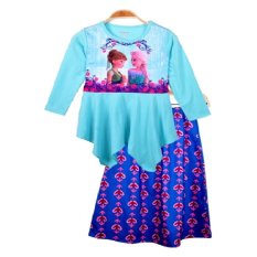 Chloe's Clozette Dress Gamis Frozen - DM 02 - Biru