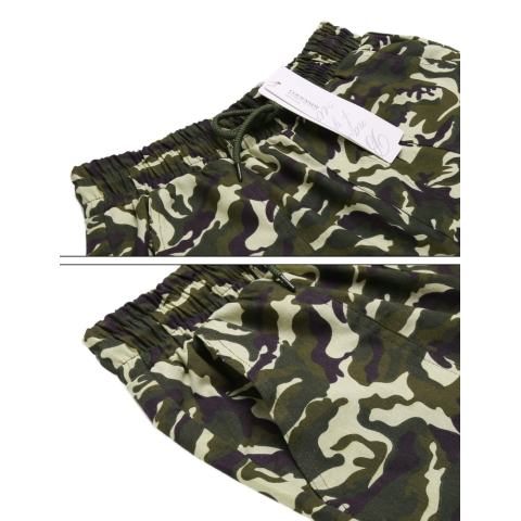 Clearance Harga Sunwonder Pria Tali Pengikat Elastis Pinggang Kamuflase Pantai Berenang Trunk Watershorts (Hijau)-Intl 5
