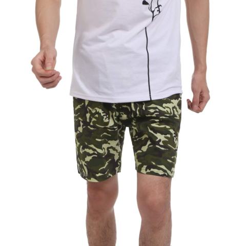 Clearance Harga Sunwonder Pria Tali Pengikat Elastis Pinggang Kamuflase Pantai Berenang Trunk Watershorts (Hijau)-Intl 3