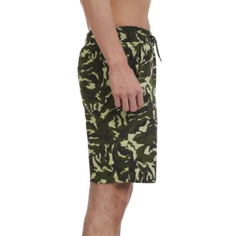 Clearance Harga Sunwonder Pria Tali Pengikat Elastis Pinggang Kamuflase Pantai Berenang Trunk Watershorts (Hijau)-Intl 1