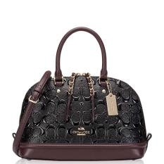Coach Mini Sierra Debossed Patent Leather Black F55450