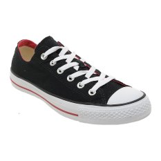 Converse Chuck Taylor Double Tongue Low Top Sepatu Sneakers - Black/Red