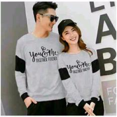 COUPLELOVER- SWEATER PASANGAN YOUME FOREVER GREY (PRIA+WANITA) SWEATER COUPLE BAJU PASANGAN FASHION COUPLE COUPLE KEMBARAN