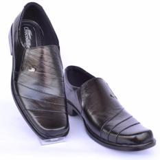 Crocodile Sepatu Kulit Sepatu Kerja Pria Branded Sepatu Pantofel Pria - A9 - Hitam