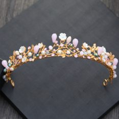 Crown Model Korea Emas Mempelai Wanita Gaun Pengantin Gaun Aksesoris
