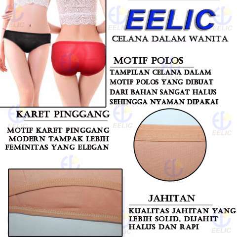 EELIC CDW-3423 5 PCS Celana Dalam Wanita Dewasa Polos Warna -Warni 2